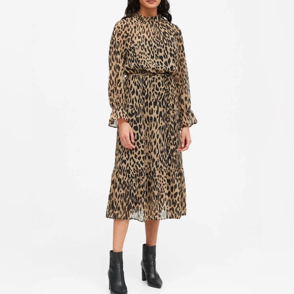 NWT‼️Banana Republic leopard dress with black slip Size 10 - Picture 1 of 10